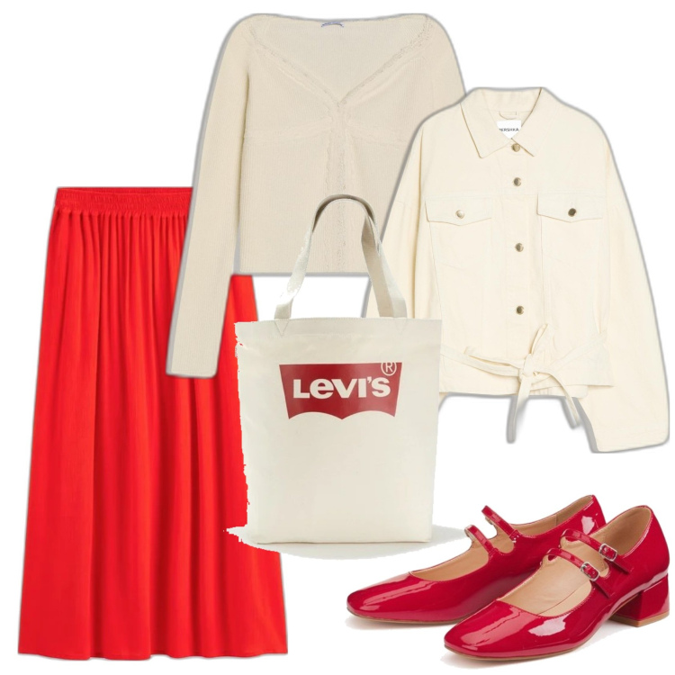 Outfit mujer - Urban style. Estilo Urban para Todos los días. Combinación con bailarinas, bolso tote, camiseta, faldas, blazers.