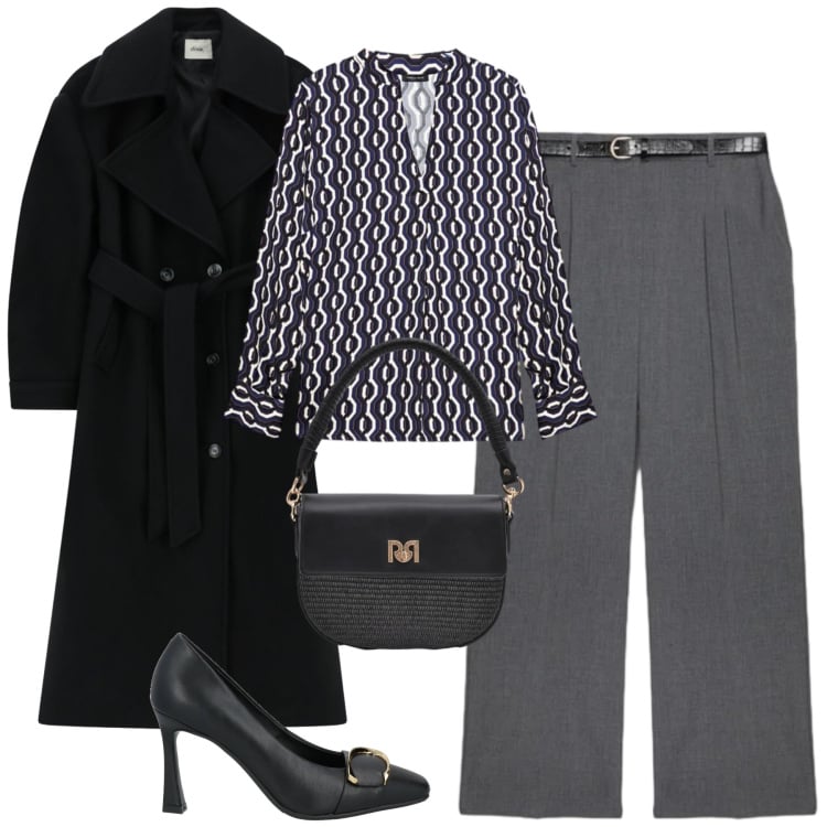 Outfit donna - Tessuti Morbidi. Stile Urban per Ufficio. Abbinamento con décolleté, cappotti, borse a spalla, pantaloni, bluse.