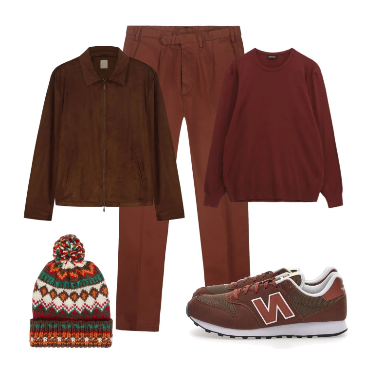 Outfit uomo - Pausa caffè. Stile Urban per Tutti i giorni. Abbinamento con maglieria, giacche, berretti, sneakers, pantaloni.