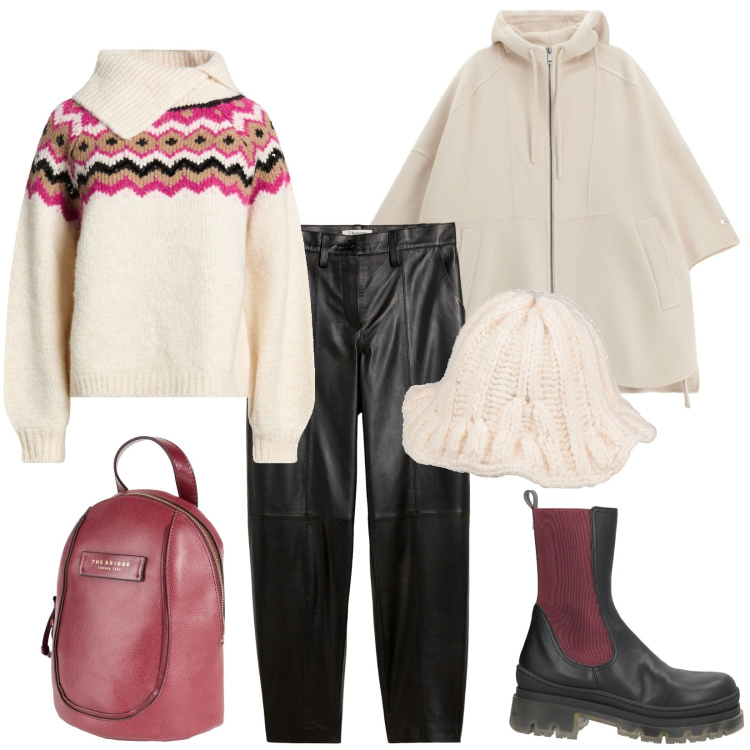 Outfit donna - Le mie Olimpiadi a Cortina. Stile Casual per Tutti i giorni. Abbinamento con pantaloni, zaini, cappelli, maglieria, stivaletti, cappotti.