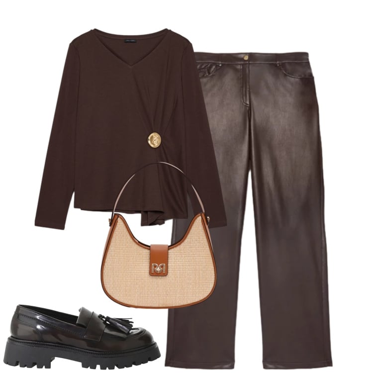 Outfit donna - Total look #2334250. Stile Urban per Tutti i giorni. Abbinamento con mocassini, borse a spalla, pantaloni chino, t-shirt.