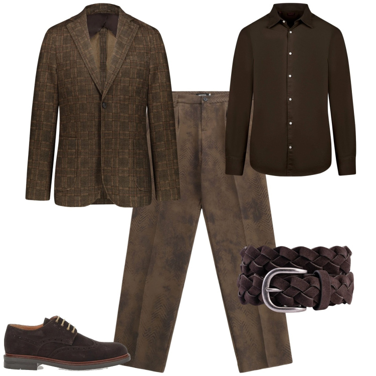 Outfit uomo - Eleganza per ufficio week end. Stile Business/Elegante per Ufficio. Abbinamento con pantaloni, giacche, camicie, scarpe stringate, cinture.