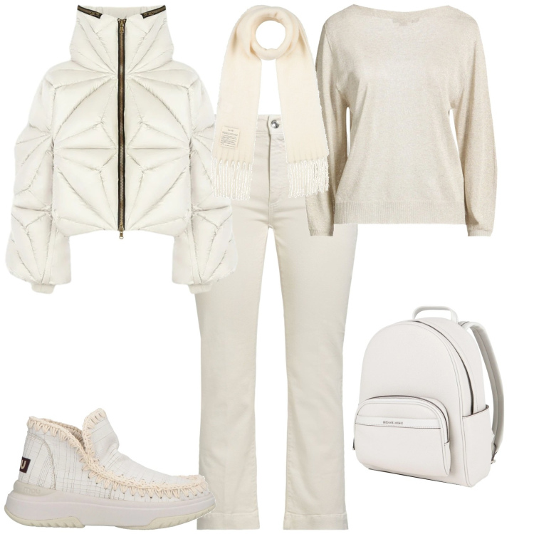 Outfit donna - Trendy ogni giorno. Stile Trendy per Tutti i giorni. Abbinamento con zaini, pullovers, stivaletti, pantaloni, sciarpe, piumini.