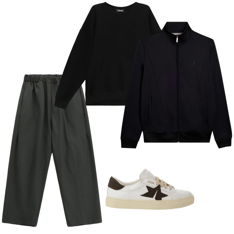 Outfit uomo - Febbraio. per Tutti i giorni. Abbinamento con pantaloni, felpe, sneakers, bomber.