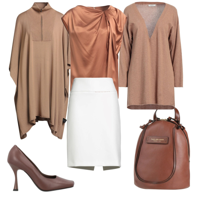 Outfit donna - Total look #2334376. Stile Chic per Serata fuori. Abbinamento con pullovers, minigonne, top, cappotti, décolleté, zaini.