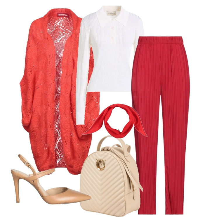 Outfit donna - Rossocuore a febbraio @danipoetessa73. Stile Chic per Tutti i giorni. Abbinamento con zaini, sciarpe, cardigans, pantaloni, pullovers, décolleté.