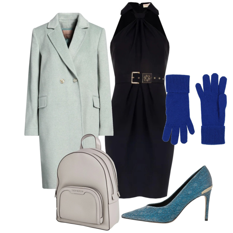 Outfit donna - Décolleté mania. Stile Chic per Serata fuori. Abbinamento con cappotti, zaini, guanti, décolleté, vestiti a tubino.