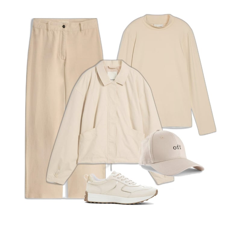 Outfit femme - Nude. Style Basique pour Tous les jours. Assortir avec pantalon , t-shirts, blazers, chapeaux, sneakers.