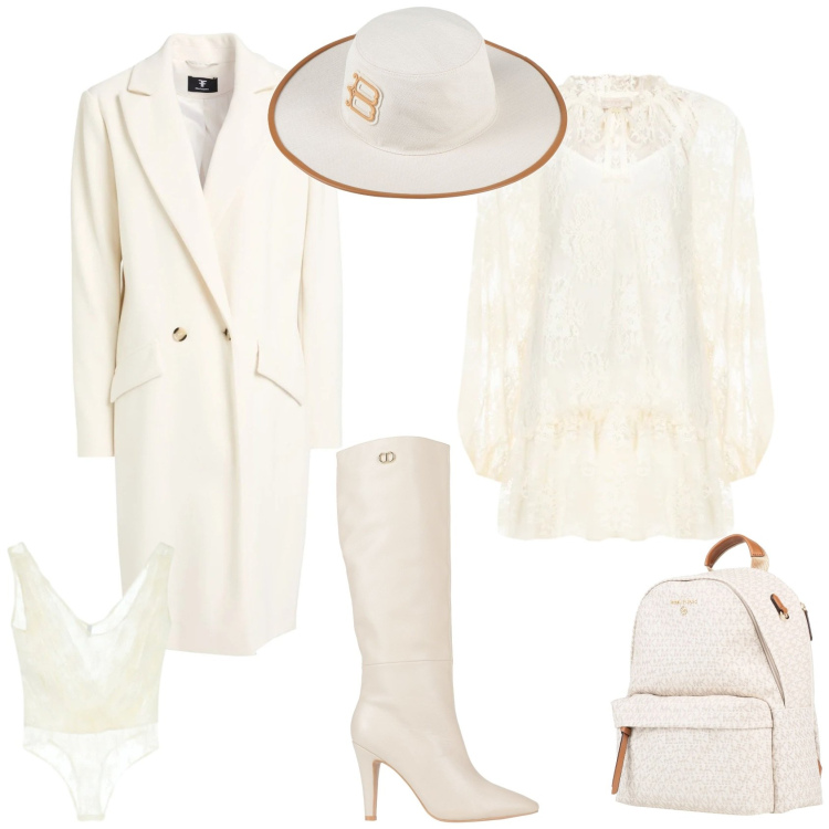 Outfit donna - Evento serata speciale. Stile Romantica per Tutti i giorni. Abbinamento con cappotti, zaini, stivali, cappelli, body, vestiti corti.