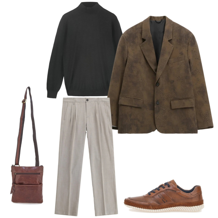 Outfit uomo - Luce d’ Inverno. Stile Urban per Tutti i giorni. Abbinamento con giacche, pantaloni, portafogli, scarpe stringate, pullovers.