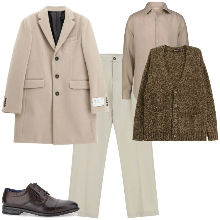 Outfit uomo - Trendy week end ogni giorno. Stile Trendy per Tutti i giorni. Abbinamento con cappotti, cardigans, pantaloni, scarpe stringate, camicie.