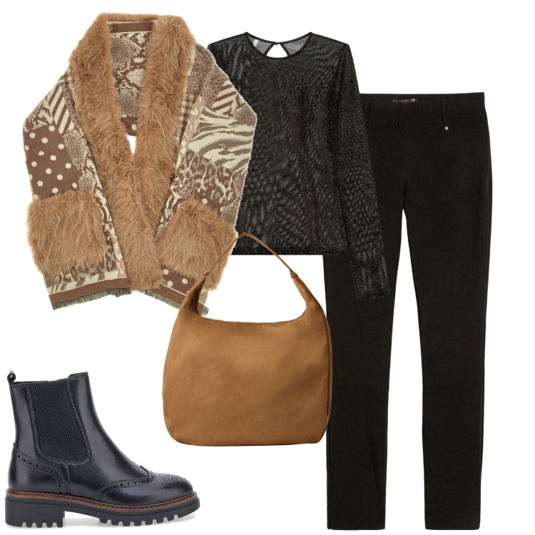 Outfit donna - La mantella GMV. Stile Casual per Tutti i giorni. Abbinamento con pantaloni, t-shirt, borse a mano, stivaletti chelsea, cappe.