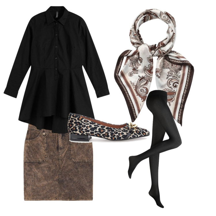 Outfit donna - Ballerine maculate. Stile Preppy per Scuola/Università. Abbinamento con collant, camicie, minigonne, foulard, ballerine.