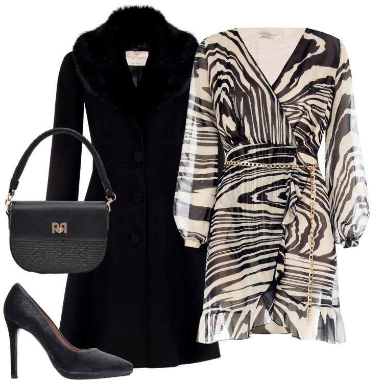 Outfit donna - Elegante. Stile Chic per Tutti i giorni. Abbinamento con décolleté, cappotti, borse a spalla, vestiti.