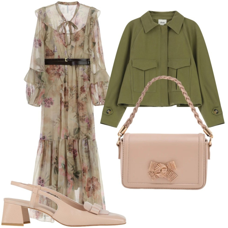 Outfit donna - Come una favola. Stile Romantica per Cerimonia. Abbinamento con décolleté, vestiti lunghi, bomber, pochette.