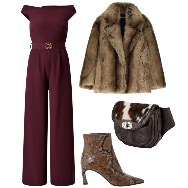 Outfit donna - Serata in compagnia. per Serata fuori. Abbinamento con marsupi, stivaletti, vestiti corti, tute.