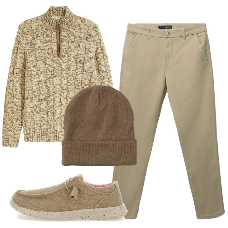 Outfit uomo - Total look #2335432. Stile Casual per Tutti i giorni. Abbinamento con maglieria, pantaloni chino, berretti, scarpe stringate.