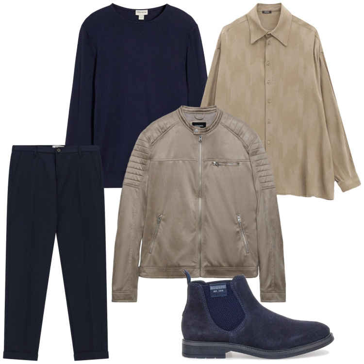 Outfit uomo - Serata informale. Stile Casual per Serata speciale. Abbinamento con maglieria, camicie, pantaloni, giacche, stivali e stivaletti.