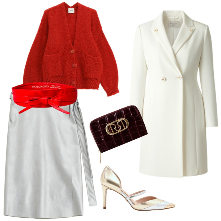 Outfit donna - San Valentino. per Serata fuori. Abbinamento con cardigans, gonne longuette, cinture, portafogli, cappotti, décolleté.
