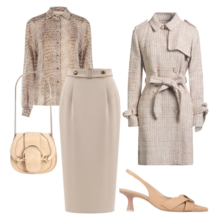 Outfit donna - S.Valentino bon ton. Stile Bon Ton per Serata fuori. Abbinamento con marsupi, cappotti, décolleté, gonne longuette, camicie.