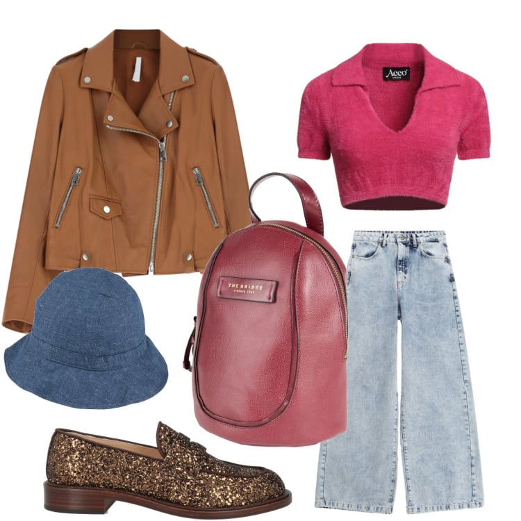 Outfit donna - I mocassini glitterati. Stile Minimal per Tutti i giorni. Abbinamento con zaini, mocassini, pullovers, cappelli, giacche, jeans.