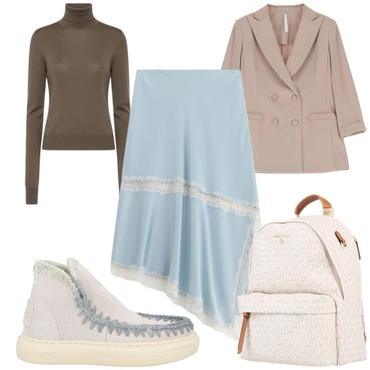 Outfit donna - Total look #2335702. Stile Etnico per Tutti i giorni. Abbinamento con stivaletti, zaini, gonne longuette, blazer, maglieria.