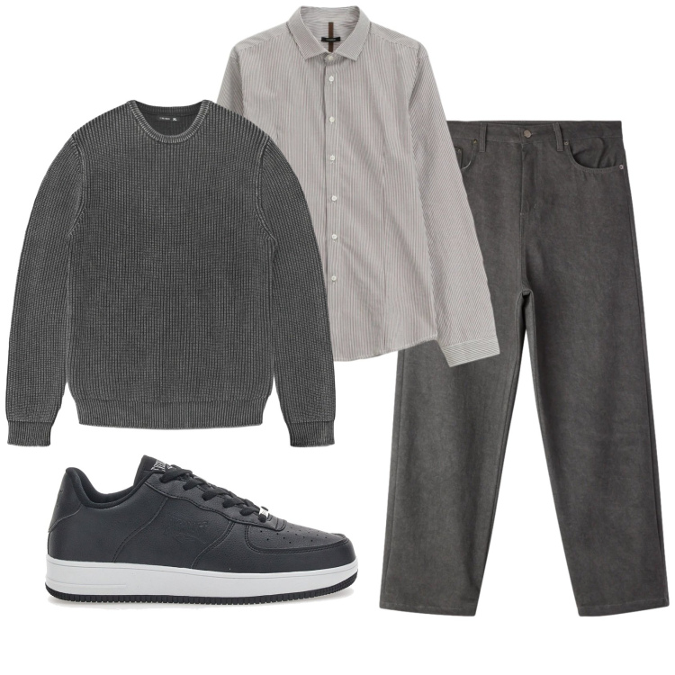 Outfit uomo - Total look #2335703. Stile Casual per Ufficio. Abbinamento con maglieria, pantaloni, camicie, sneakers.