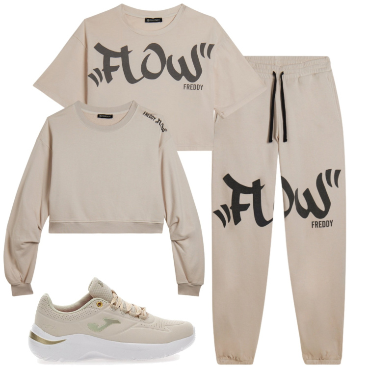 Outfit donna - Freddy. Stile Casual per Tutti i giorni. Abbinamento con felpe, pantaloni, t-shirt, sneakers.