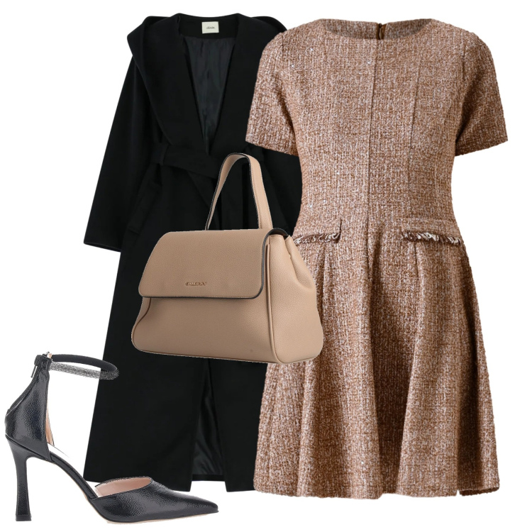 Outfit donna - City. Stile Urban per Tutti i giorni. Abbinamento con zaini, cappotti, vestiti corti, décolleté.