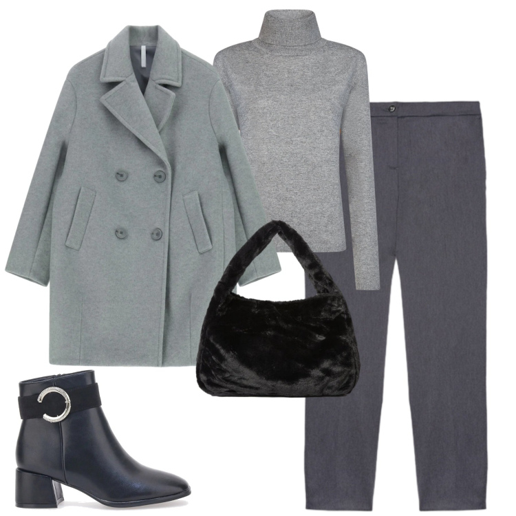 Outfit donna - Total look #2335921. Stile Urban per Tutti i giorni. Abbinamento con cappotti, stivaletti, maglieria, pantaloni chino, borse a spalla.