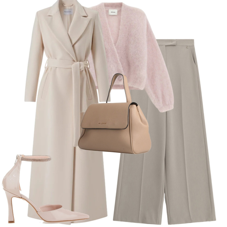 Outfit donna - Febbraio. Stile Urban per Tutti i giorni. Abbinamento con zaini, pantaloni a palazzo, cardigans, cappotti, décolleté.