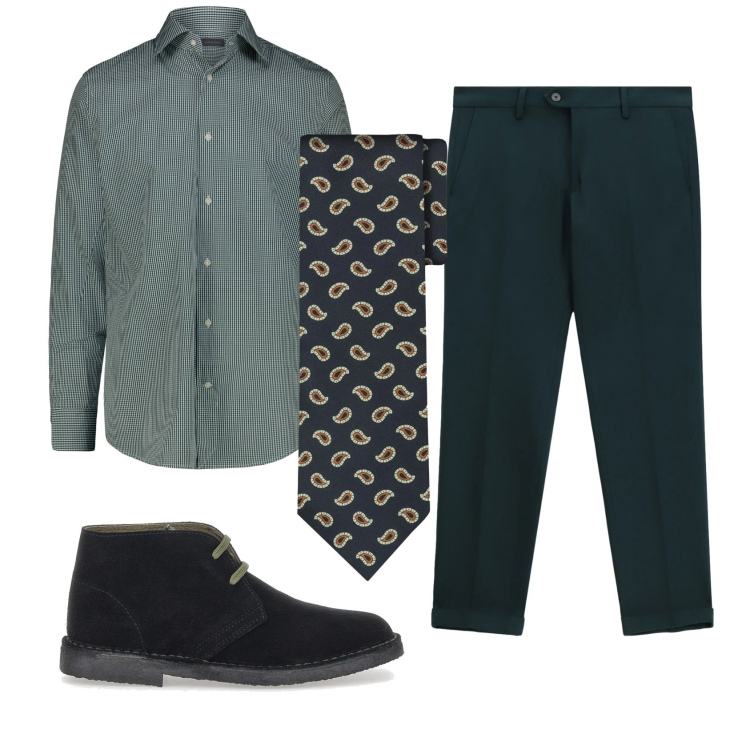 Outfit uomo - Total look #2335960. Stile Business/Elegante per Ufficio. Abbinamento con pantaloni, camicie, cravatte, stivali e stivaletti.