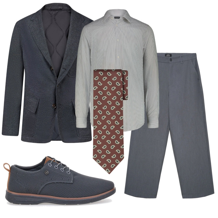 Outfit uomo - Total look #2335976. Stile Business/Elegante per Ufficio. Abbinamento con pantaloni, scarpe stringate, cravatte, giacche, camicie.