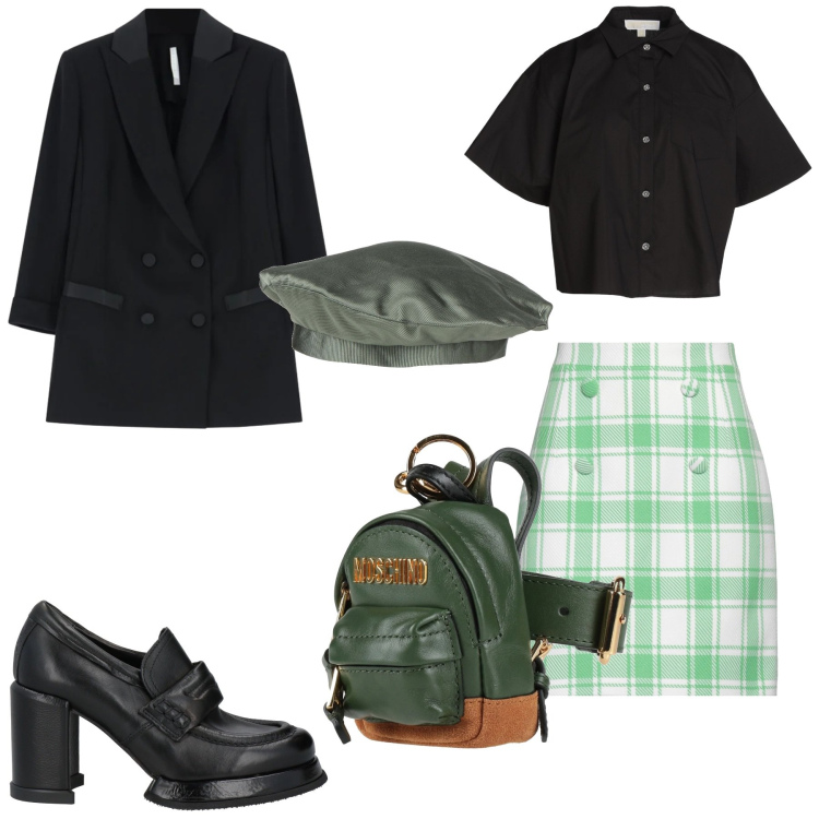 Outfit donna - Fascino intramontabile. per Tutti i giorni. Abbinamento con camicie a manica corta, marsupi, cappelli e berretti, mocassini, minigonne, blazer.