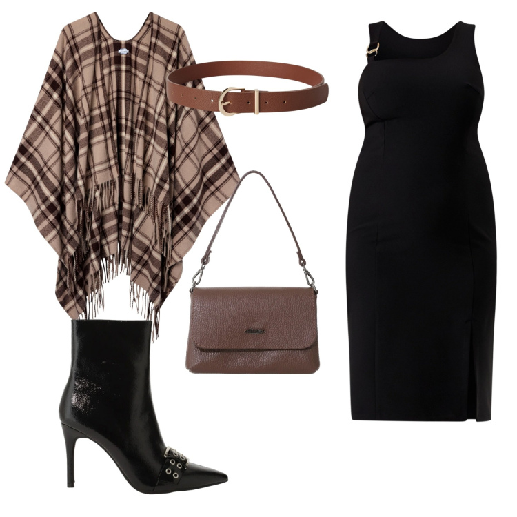 Outfit donna - Valentine evening. per Tutti i giorni. Abbinamento con stivaletti, borse a tracolla, cinture, cappotti, vestiti a tubino.