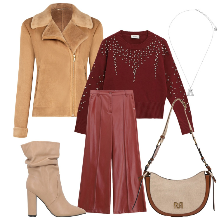 Outfit donna - Curvy- un orsacchiotto per s.valentino. Stile Casual chic per Serata fuori. Abbinamento con stivaletti, maglieria, giacche, borse a tracolla, pantaloni, ciondoli.