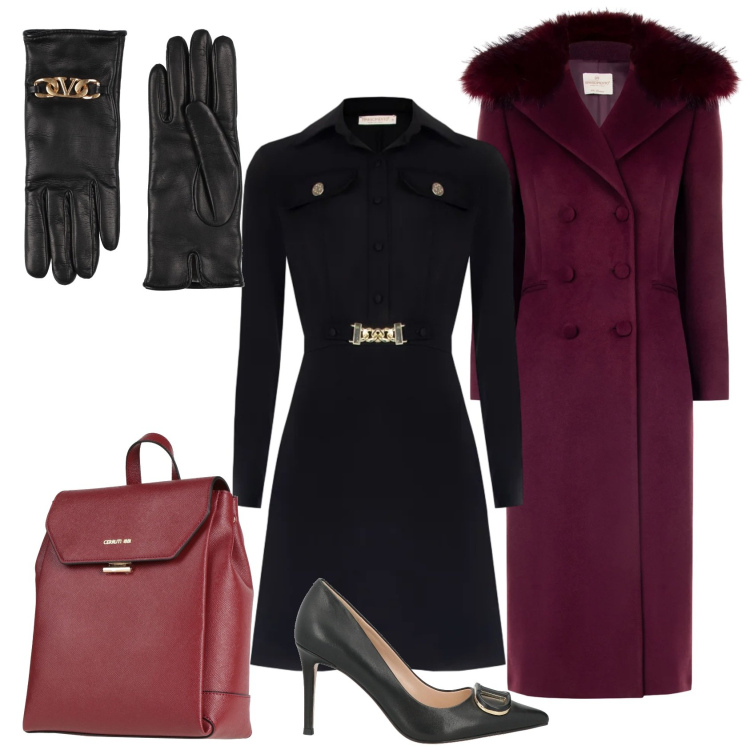 Outfit donna - Eleganza senza tempo-s.valentino curvy. Stile Chic per Serata fuori. Abbinamento con zaini, décolleté, guanti, cappotti, vestiti a tubino.