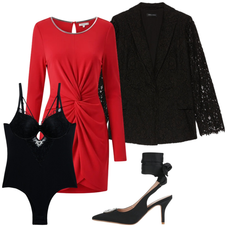 Outfit donna - Occasione speciale. Stile Sexy per Serata fuori. Abbinamento con décolleté, body, vestiti a tubino, blazer.