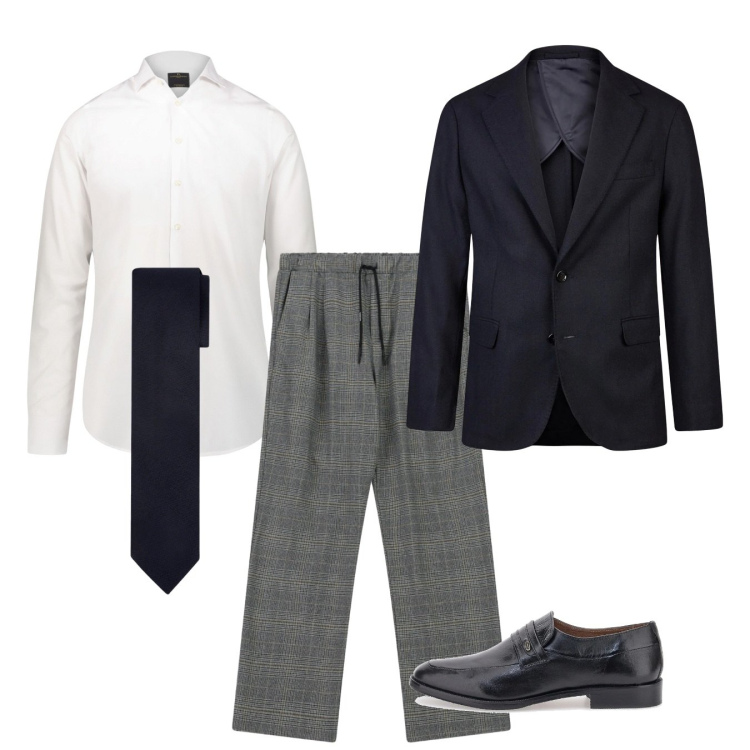 Outfit uomo - Classe. Stile Business/Elegante per Tutti i giorni. Abbinamento con pantaloni, camicie, cravatte, scarpe stringate, giacche.