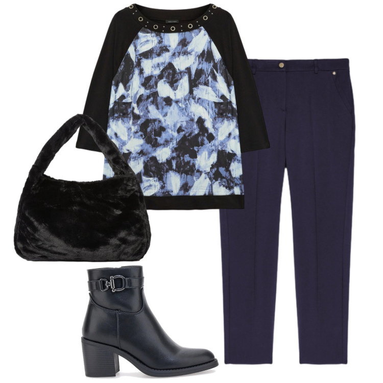 Outfit donna - Fiorella Rubino. Stile Casual chic per Tutti i giorni. Abbinamento con bluse, pantaloni, borse a spalla, stivaletti.