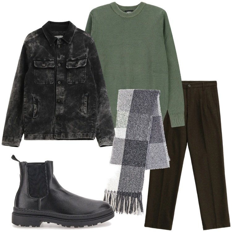 Outfit uomo - Stivaletti Beatles. Stile Urban per Tutti i giorni. Abbinamento con pantaloni, cappotti, pullovers, sciarpe, stivali e stivaletti.