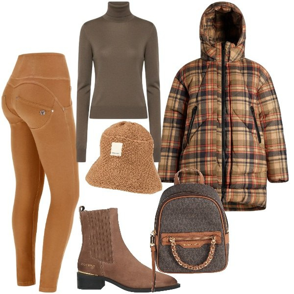 Outfit donna - Stile British in tendenza - @tiffany22. Stile Etnico per Tutti i giorni. Abbinamento con zaini, stivaletti chelsea, cappelli, pantaloni skinny, maglieria, blazer.