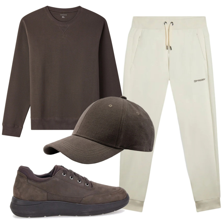 Outfit uomo - Total look #2336539. Stile Casual per Tutti i giorni. Abbinamento con felpe, pantaloni, scarpe stringate, cappelli con visiera.