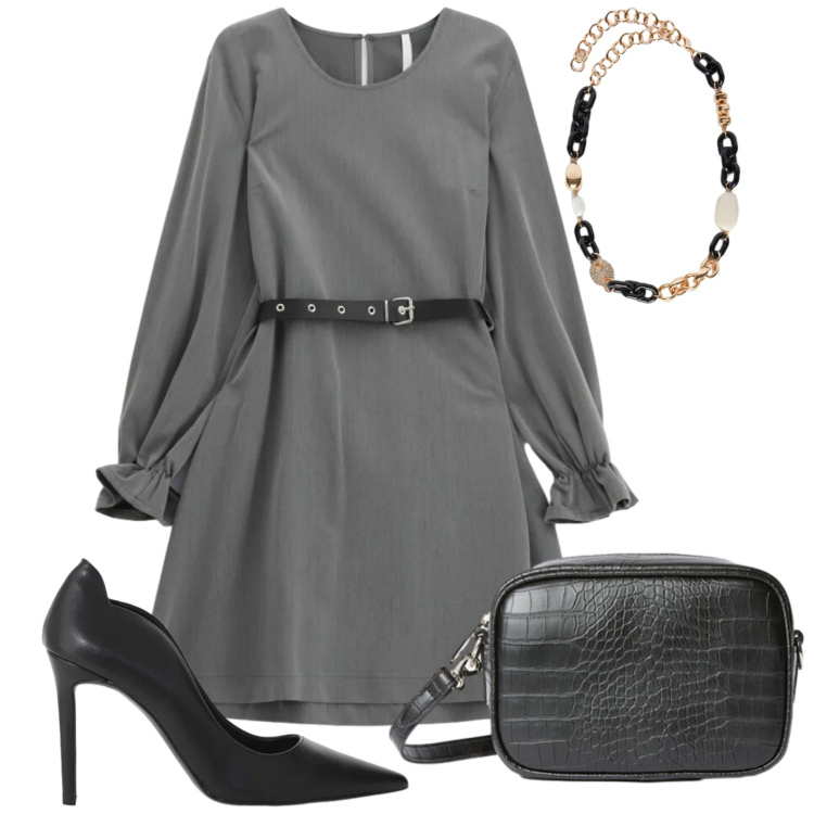 Outfit donna - Total look #2336604. Stile Chic per Serata fuori. Abbinamento con vestiti corti, borse a tracolla, collane, décolleté.