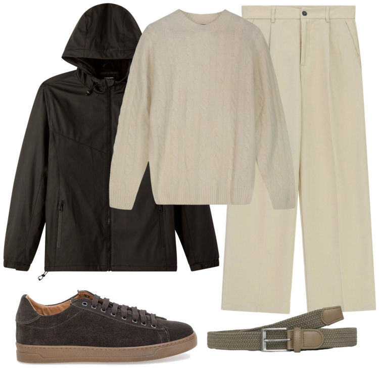 Outfit uomo - Total look #2336829. Stile Business/Elegante per Ufficio. Abbinamento con pantaloni cargo, cinture, giacche sportive, sneakers, maglieria.