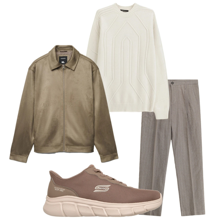 Outfit uomo - New look. Stile Urban per Tutti i giorni. Abbinamento con pullovers, pantaloni, giacche, sneakers.