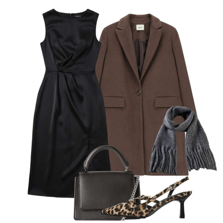 Outfit donna - Febbraio evento. Stile Chic per Serata fuori. Abbinamento con sciarpe, décolleté, borse a tracolla, cappotti, vestiti midi/longuette.