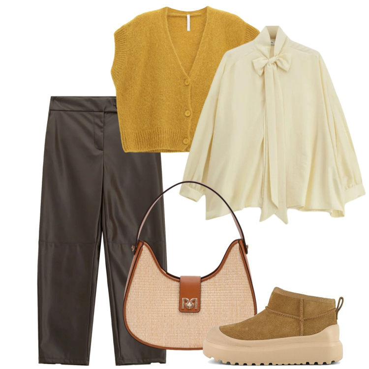 Outfit donna - Febbraio. Stile Bon Ton per Tutti i giorni. Abbinamento con pantaloni, cardigans, camicie, borse a spalla, stivali.