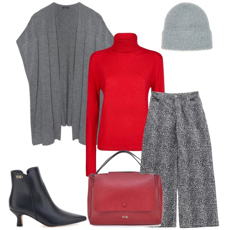 Outfit donna - Total look #2337421. Stile Casual chic per Tutti i giorni. Abbinamento con gilet, pantaloni, maglieria, berretti, stivaletti, borse a tracolla.