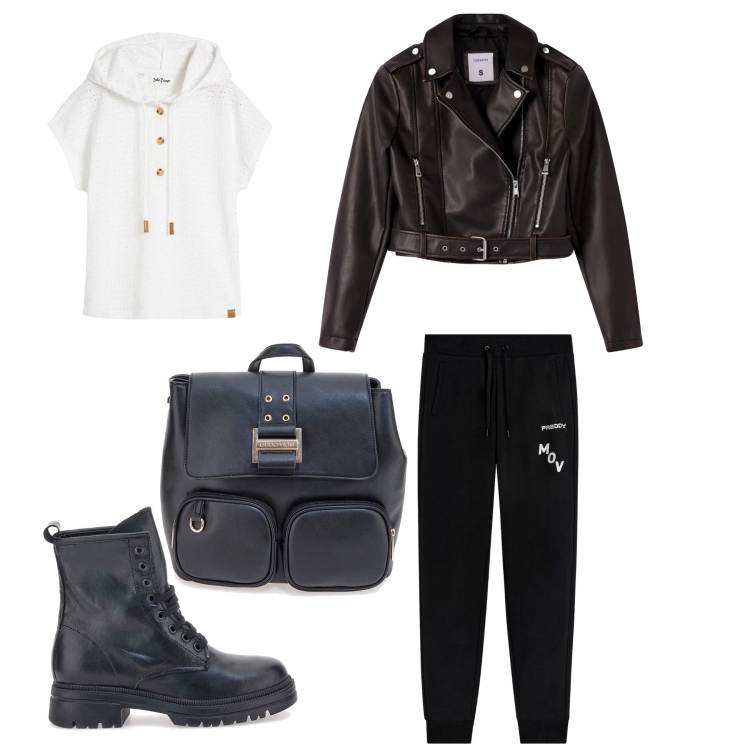 Outfit donna - Urban Stile. Stile Urban per Tutti i giorni. Abbinamento con maglieria, giacche, pantaloni, zaini, stivaletti chelsea.